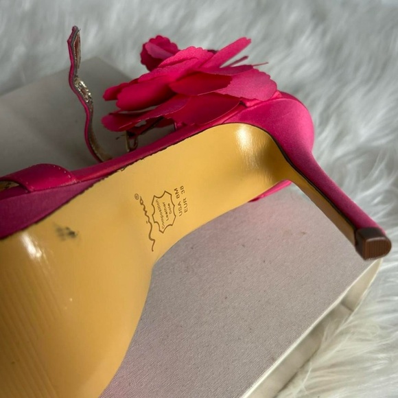 Nina Shoes Satin Pink Flower Heels - Picture 7 of 8